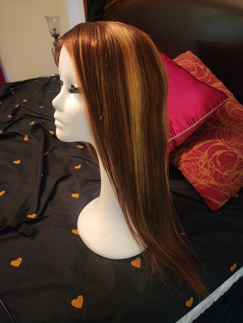 Natural Copper Brown Human Hair Wig %100 Human